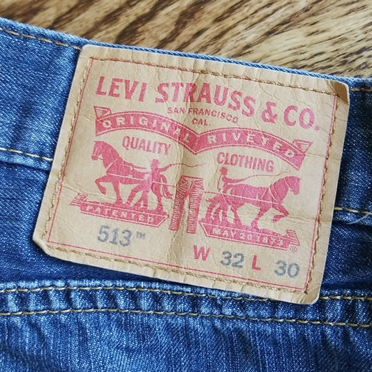 (32W/30L) Levi's 513 100% Cotton Denim Straight Leg Jeans ❤