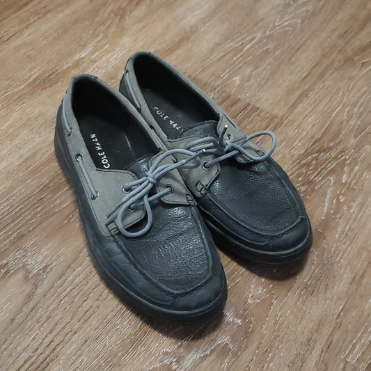 (8M) Cole Haan Men's Fancy Boat Shoes Leather Classic Vacation Cruise Coastal