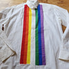 (M) LGBTQ Rainbow Dress Shirt Academia Pride Dressy Classic Fun