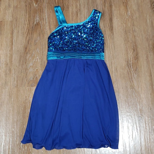 (10) Newberry Youth Girl's Sequin Fit & Flare Satin Accents Party Dance Occasion