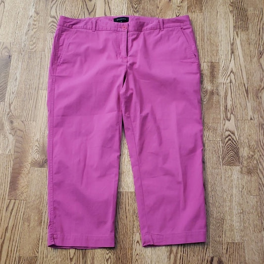 (16) Talbots Classic Cropped Capri Trousers Solid Color Business Casual