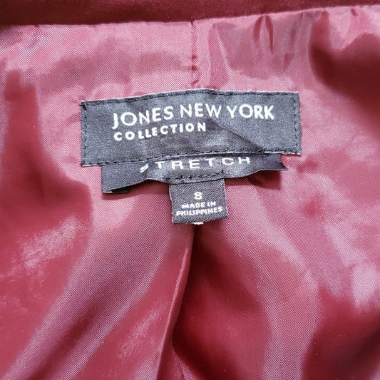 (8) Jones New York Collection Stretch Classic Fit Blazer Padded Shoulders Formal