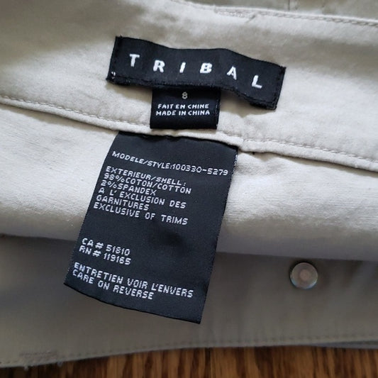 (8) NWT Tribal Classic Slim Fit Trousers Neutral Business Casual Versatile