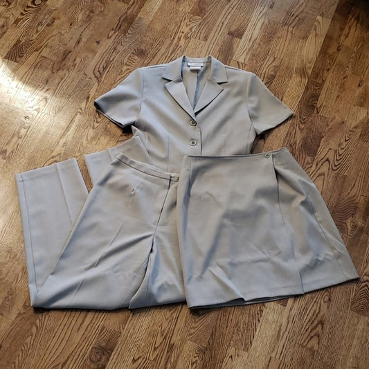 (M) Pariscope Vintage Neutral 3 Piece Coord Set 90s Made in Canada Office Work