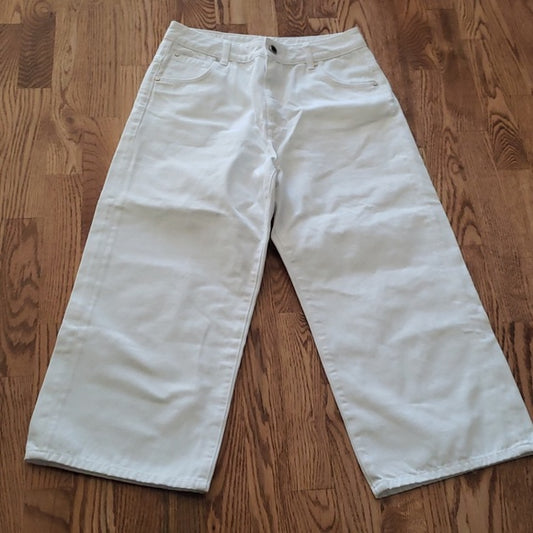 (W28/L30) Superdry 100% Cotton Wide Leg Cropped Capri Jeans Denim Contemporary