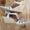 Clark Low Wedge Shiny Cream Color