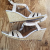 Clark Low Wedge Shiny Cream Color