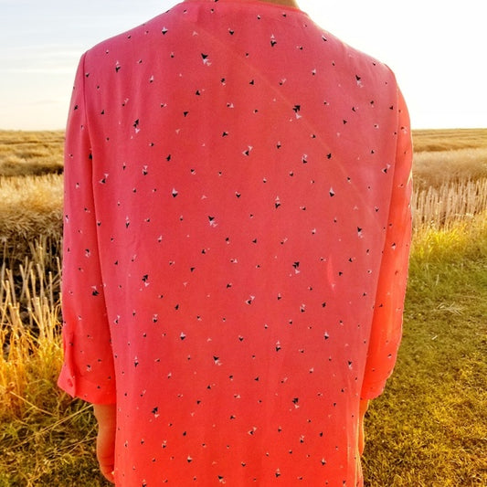 Beautiful Coral Blouse! Sweet Zipper ❤