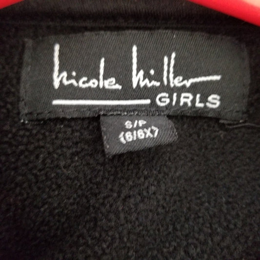 Nicole Miller Red and Black Fleece Pea Coat