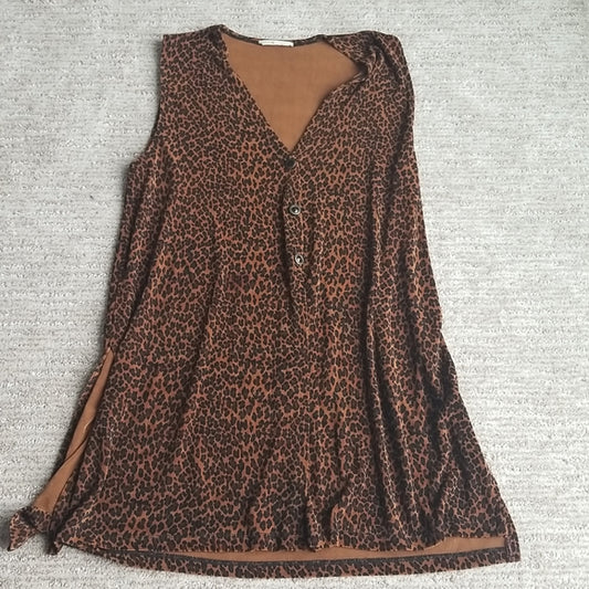 Long Slinky Animal Print Vest