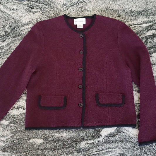 Bellessa💜 Thick💜 Plum 💜Wool Cardigan