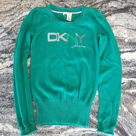 DKNY Jeans ❤ Knitted Sweater ❤ Sz S ❤ Metallic Lettering