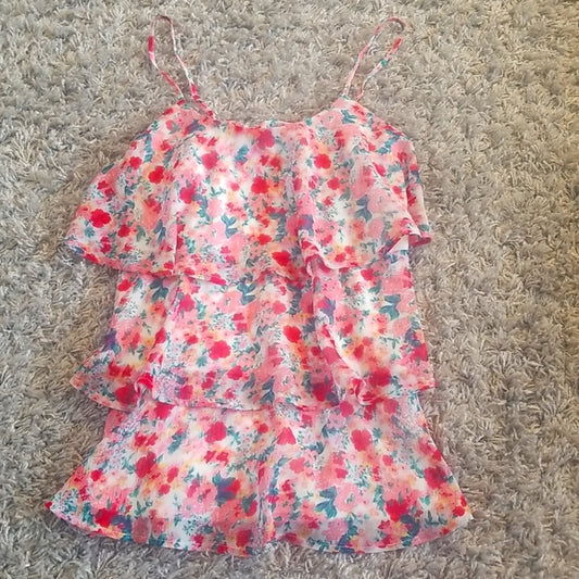 (M) Candies Floral Ruffled Spaghetti Straps