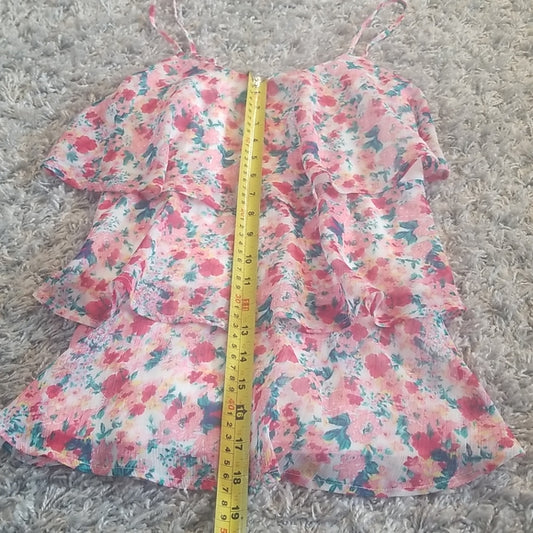 (M) Candies Floral Ruffled Spaghetti Straps