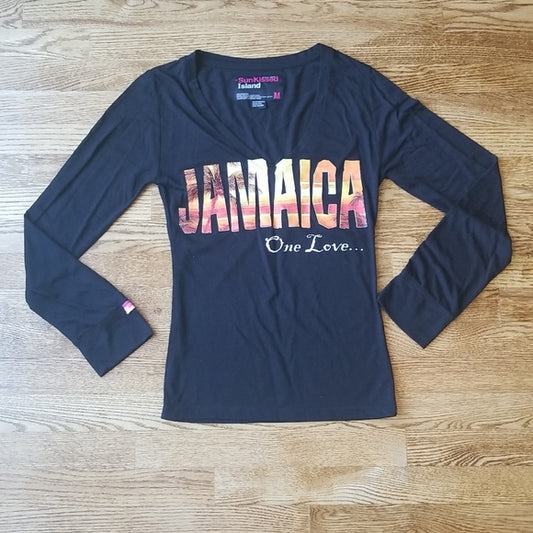 (M) Sun Kissed Island Jamaican Themed Tee 🖤 Viscose Blend