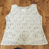 (S) Valenti Vintage Lace Tank Top with Irradescent Threading Detail