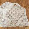 (S) Valenti Vintage Lace Tank Top with Irradescent Threading Detail