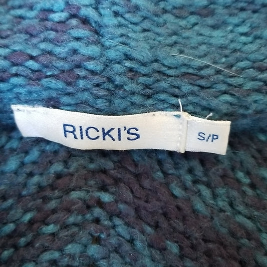 (S) Ricki's Thick Knit Sweater ❤ Turquoise and Black