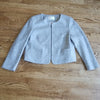 (12) Jacques Vert Wool Blend Sequined Zip Up Blazer Fancy Faux Pockets Luxury