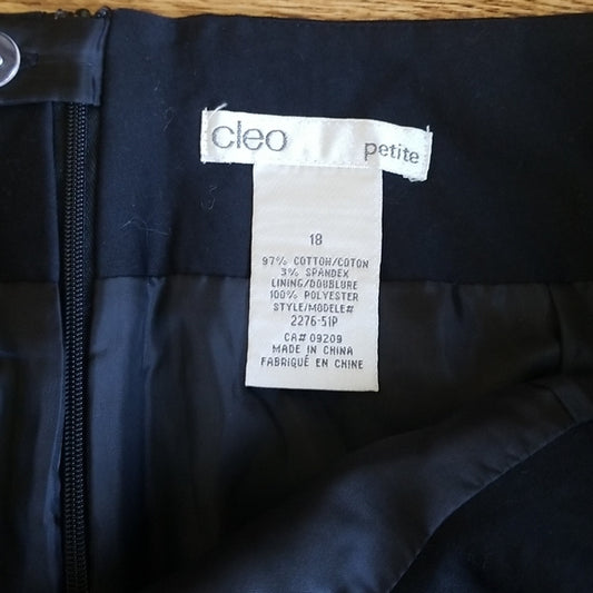(18) Cleo Petites Classic Black Pencil Skirt ❤ Cotton Blend ❤ Back Slit