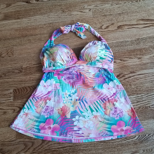 (8) Azura Australia Floral Palm Print Pastel Tankini ❤ Beach ❤ Summery