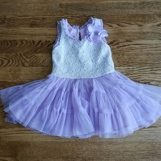 (3T) Jona Michelle Toddler Girl's Flare Skirted Dress ❤ Lavender and Lace ❤