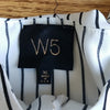 (XL) W5 Black and White Striped Blouse ❤ Ruffle Collar