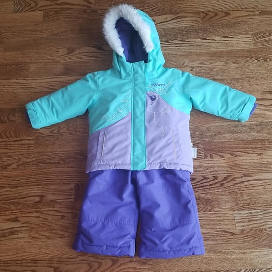 (18M) Gusti Baby Girls Matching Snowsuit ❤ Unicorn Design 🦄