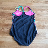 (10-12) Xhilaration Cheetah Print One Piece Swimsuit ❤ Rainbow