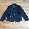 (8P) TanJay Classic Black Professional Blazer Silver Details Padded Shoulders