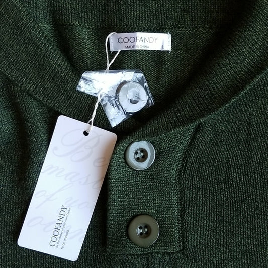 (L) NWT Coofandy Tight Knit Green Ultra Soft Sweater ❤