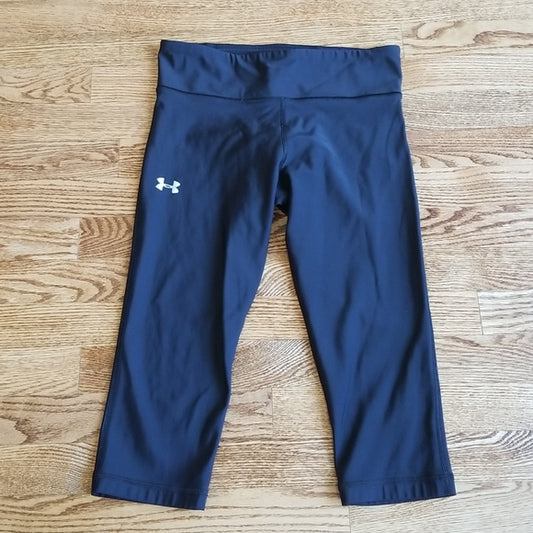 (M) Under Armour Youth Classic Black Cropped Leggings ❤ Athletic