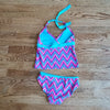 (7-8) Xhilaration Girl's Polka Dot Zig Zag Print Tankini ❤ Pool ❤ Summer