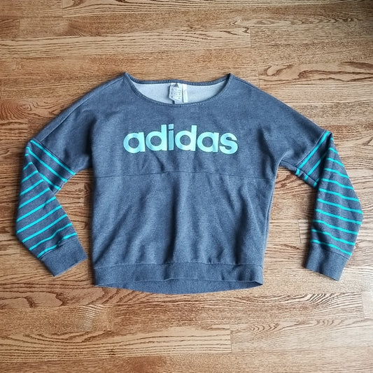 (M) Adidas Youth Oversized Sweatshirt ❤ 11-12Y UK ❤ Striped Sleeves