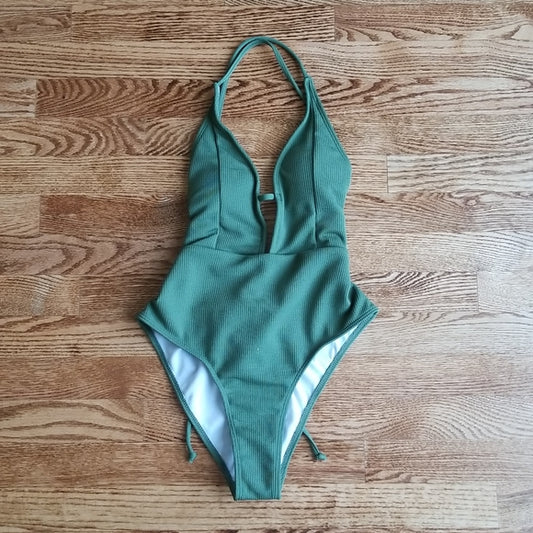 (6) Zaful Green Strappy One Piece Swimsuit ❤ Summer ❤ Beach ❤️ Vacation ❤️