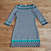 (M) Max Studio Geometric Design Dress ❤ Cropped Sleeves ❤ Green Stripes