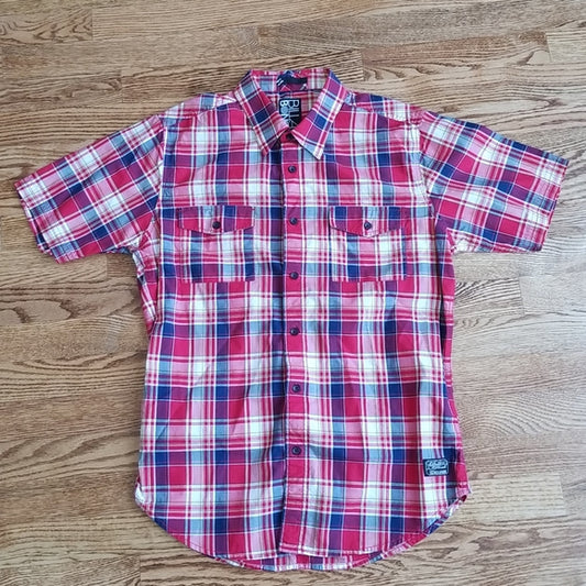(S) Billabong Men's Casual Button Down Plaid Shirt ❤ 100% Cotton ❤