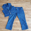 (14&12) Touché Vintage Denim Vest and Cropped Pants Set ❤ Amazing 😎
