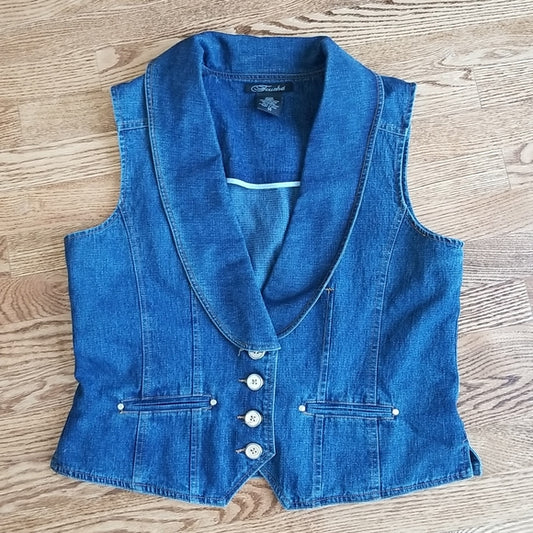 (14&12) Touché Vintage Denim Vest and Cropped Pants Set ❤ Amazing 😎