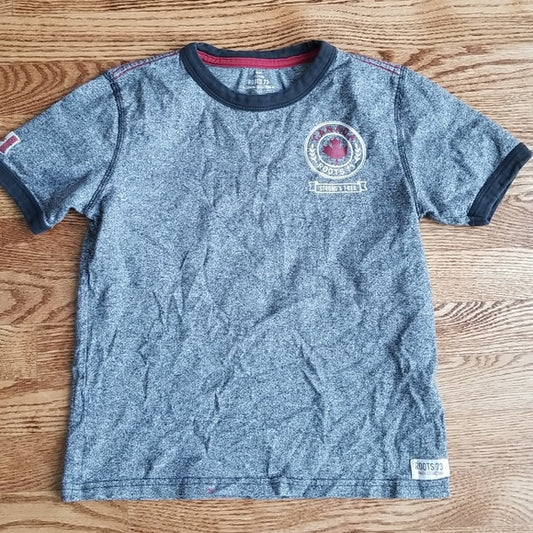 (M) Roots Canada Collection Kids Heathered Grey T-Shirt ❤ Made in Canada