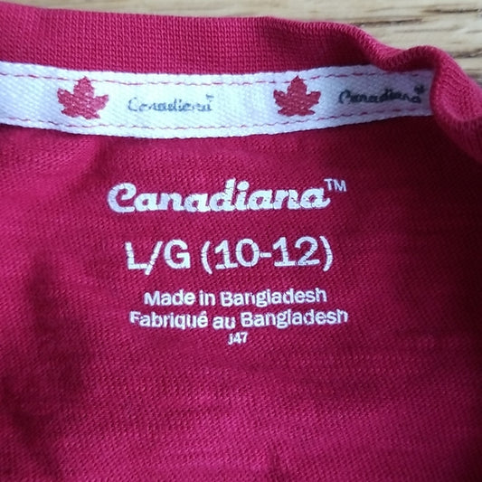 (10-12) Canadiana Kids Maple Leaf Canada Day T-Shirt ❤ 100% Cotton ❤ July 1st