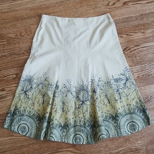 (8) Jones New York Sport A-Line Midi Skirt ❤ Gorgeous Print 😍 100% Cotton