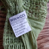 RW&CO. Green Eyelet Design Scarf ❤ Tassel Ends ❤ Cotton Blend