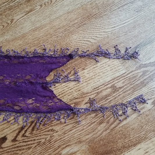 Violet Lace and Tassel Scarf ❤ Thin and Short ❤ The Perfect Accent