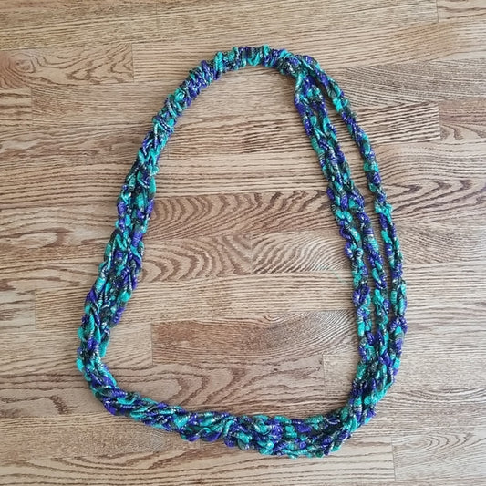 Rope Weave Circle Scarf ❤ Two Ways to Wear ❤  Shimmery Thread Accents