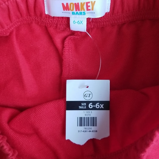 (6-6x) NWT Monkey Bars Kids Red Shorts ❤ Summer ❤ Beach