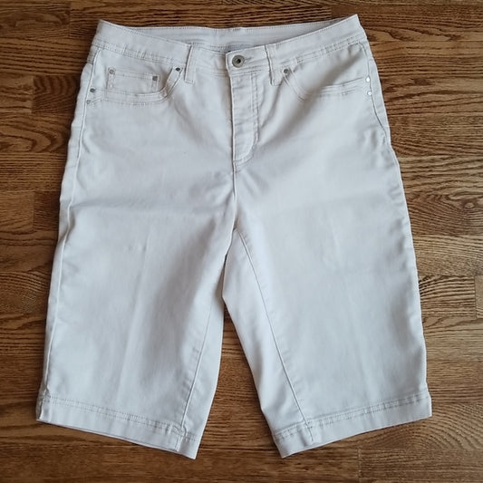 (8) Tribal White Slim Fit Denim Shorts Vacation