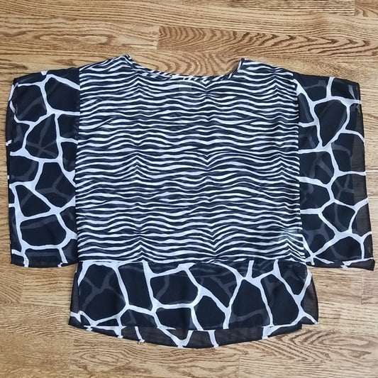 (PS) MICHAEL Michael Kors Animal Print Sheer Flowy Blouse