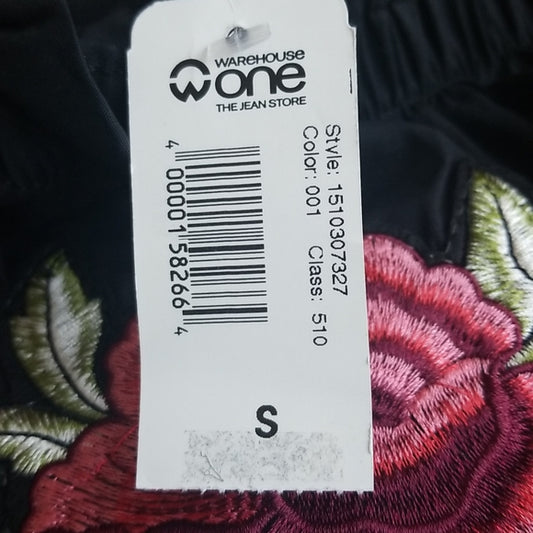 (S) NWT Mine from Warehouse One Rose Embroidered Cold Shoulder Top