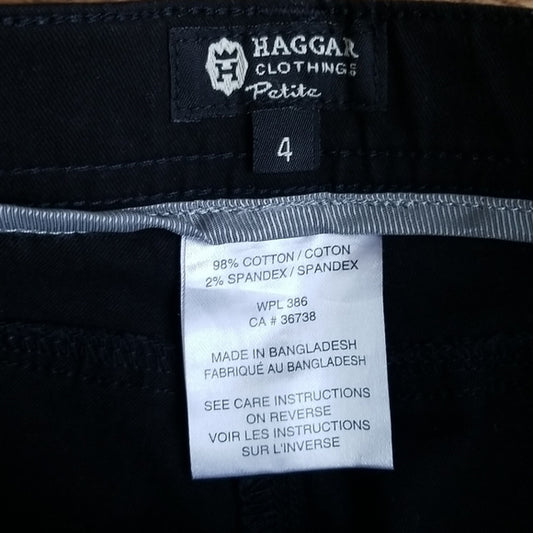 (4) Haggar Clothing Petite Classic Black Cotton Blend Shorts